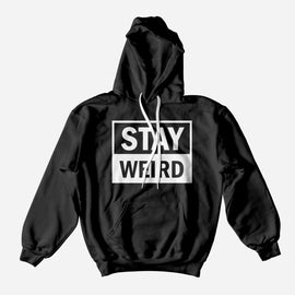 stayweird-boxedwhiteonblack hoodie