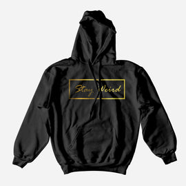 twiceweird stayweird-goldfont Black hoodie